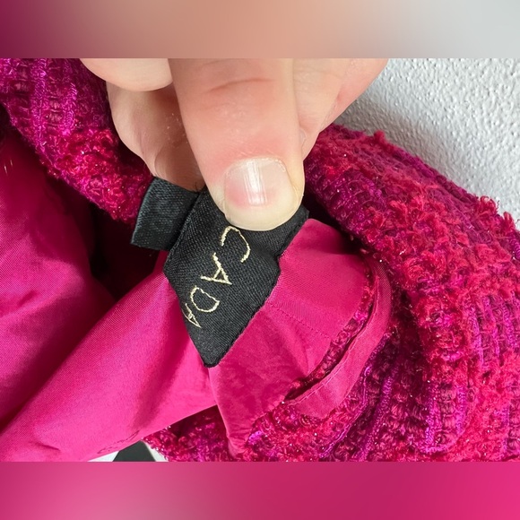 Escada Hot Pink Wool Tweed Coat, size 36 - Picture 4 of 10